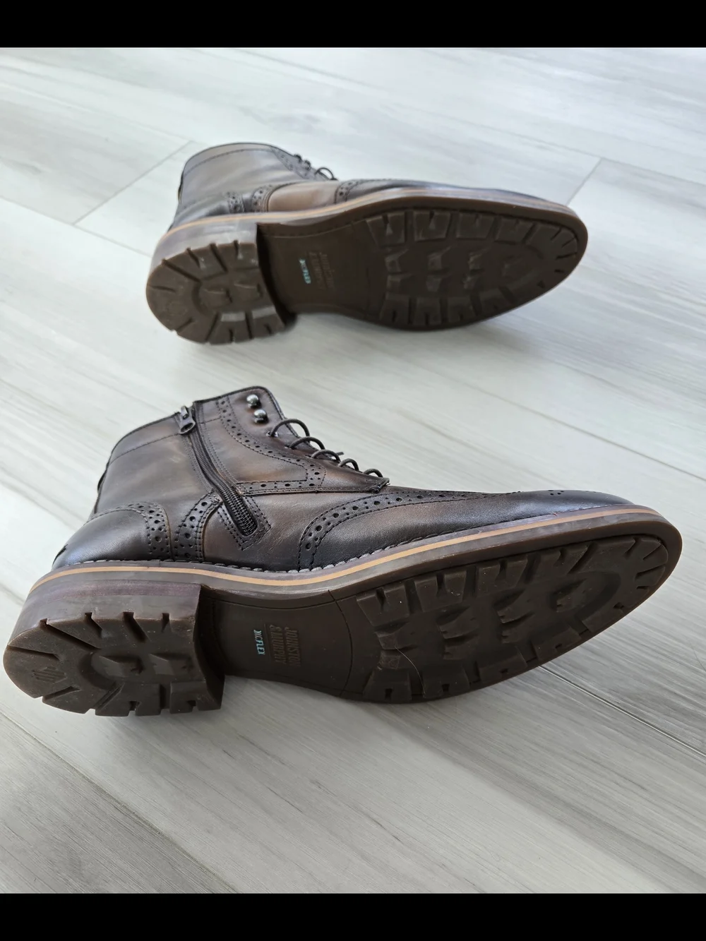 Johnston & Murphy Men’s Wingtip Oxford Boots – Size 12 (Regular) – Like New - Picture 9 of 14